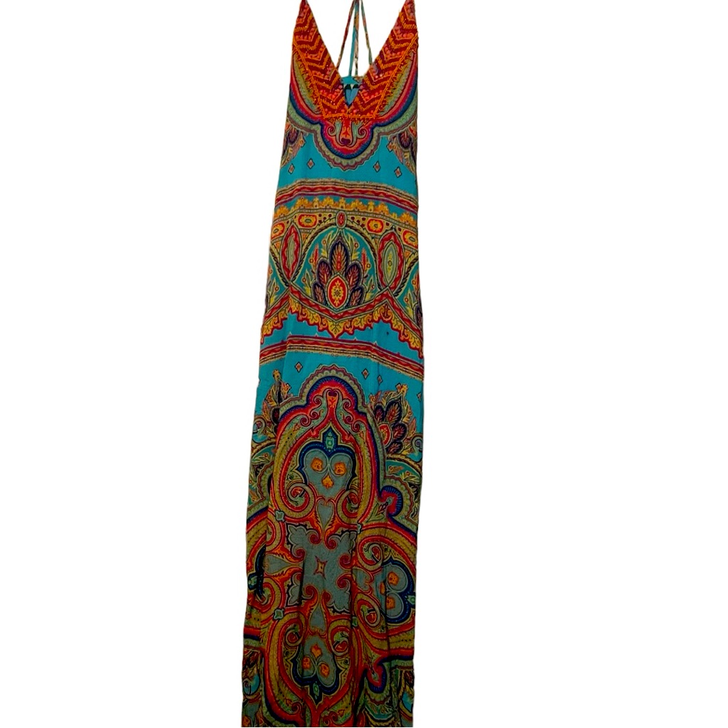 Hale Bob Beaded Spaghetti Strap Maxi Dress Xs